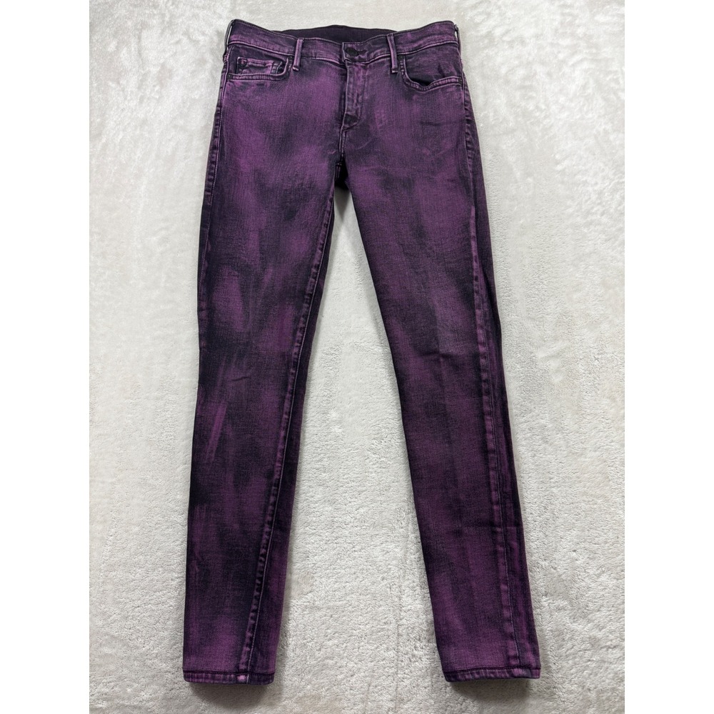 True Religion Womens Halle Super Skinny Acid Wash Purple Jeans 27 Meas: 28x28.5